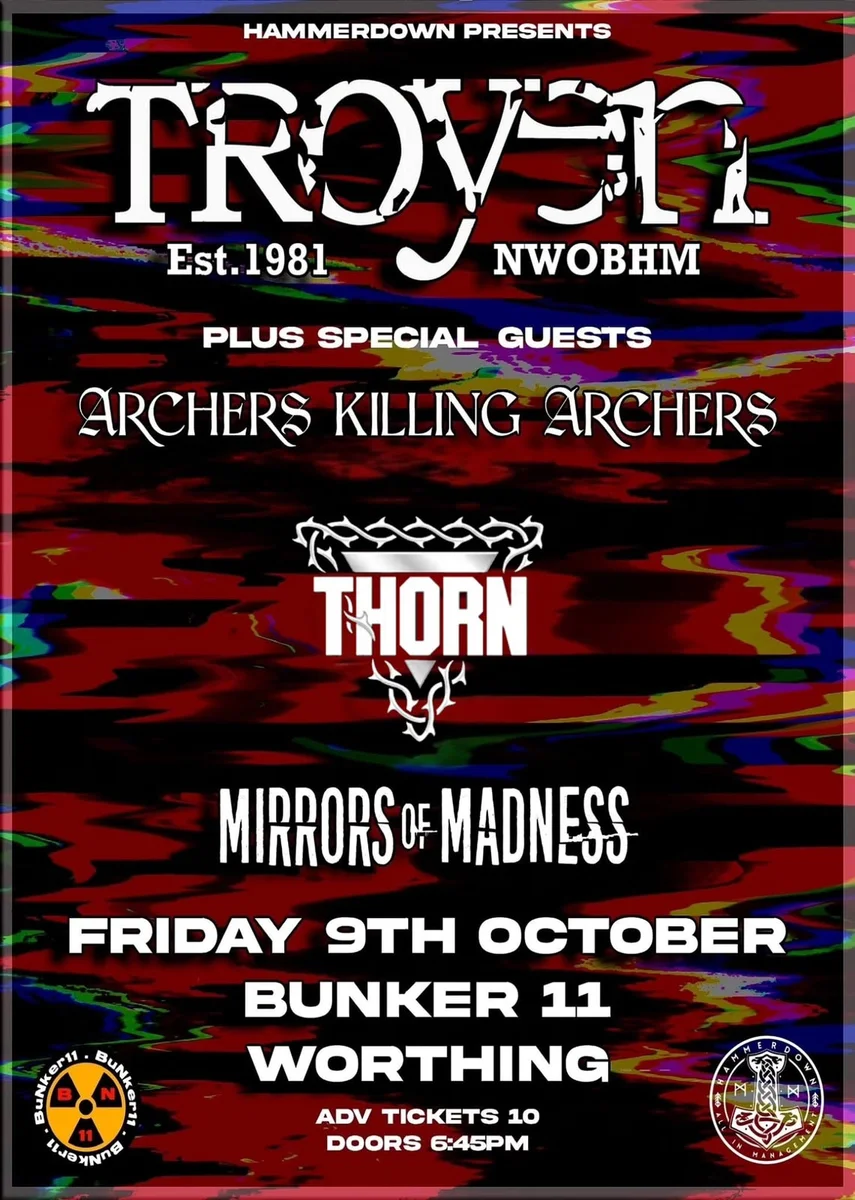 Hammerdown NWOBHM Nights: Troyen, Archers Killing Archers, Thorn and Mirror Of Madness